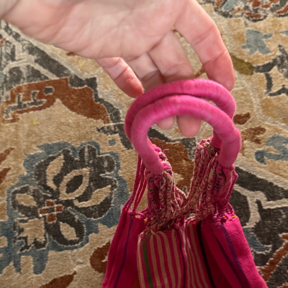Vibrant Pink Striped Tote Bag - Picture 4 of 4